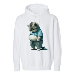 Funny Fat Cat Art Design Fat Kitten Cat Lover Garment-Dyed Fleece Hoodie