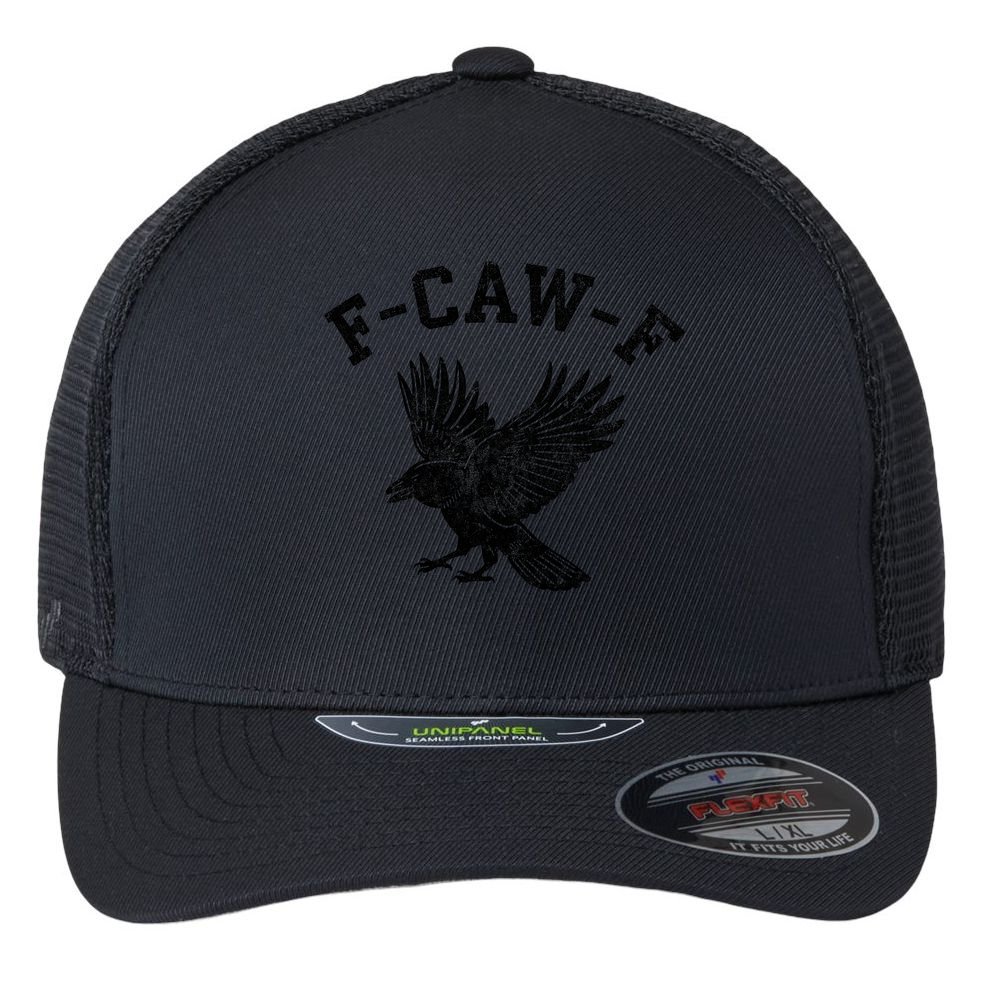 Funny F CAW F Crow Flexfit Unipanel Trucker Cap
