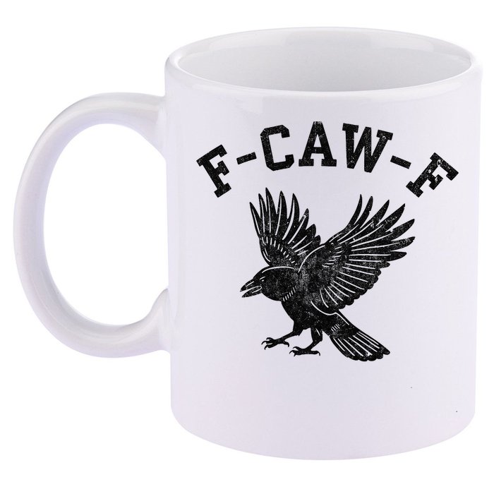 Funny F CAW F Crow 11oz C Handle Ceramic Mug