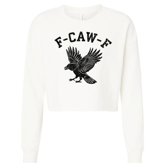 Funny F CAW F Crow Cropped Pullover Crew