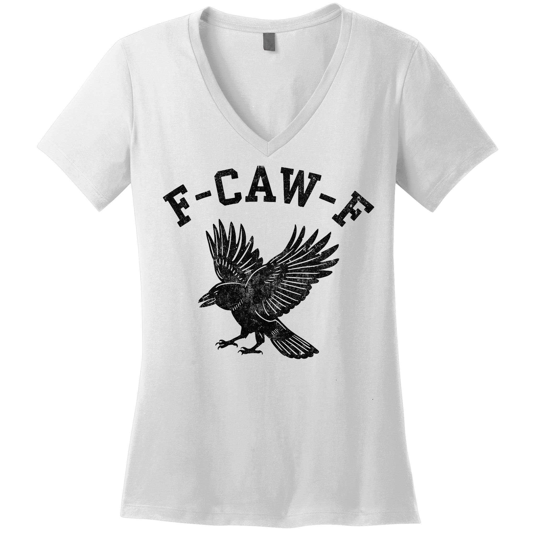 Funny F CAW F Crow Women's V-Neck T-Shirt