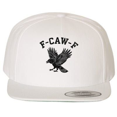 Funny F CAW F Crow Wool Snapback Cap
