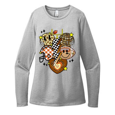 Football Fan Cool Smile Groovy Retro Womens CVC Long Sleeve Shirt