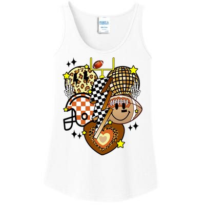 Football Fan Cool Smile Groovy Retro Ladies Essential Tank