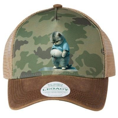Funny Fat Cat Art Design Print Legacy Tie Dye Trucker Hat