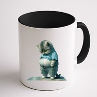 Funny Fat Cat Art Design Print Mug
