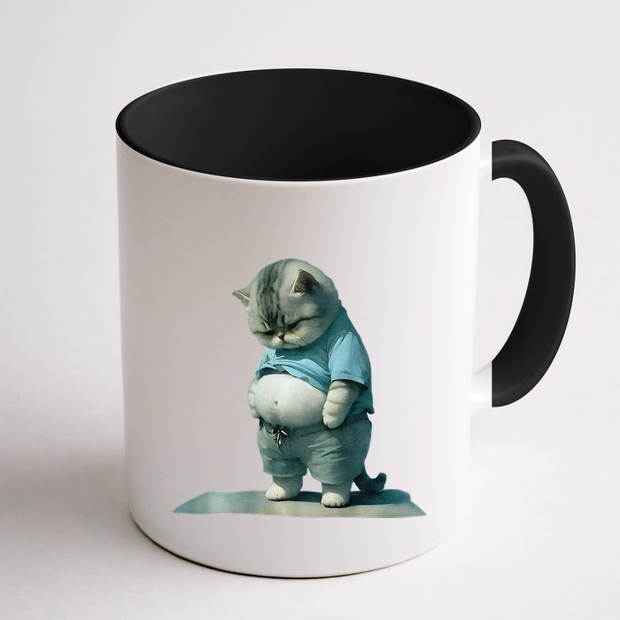 Funny Fat Cat Art Design Print Mug