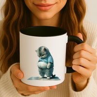 Funny Fat Cat Art Design Print Mug