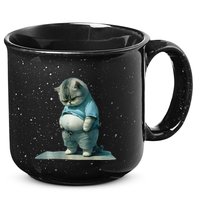 Funny Fat Cat Art Design Print 15oz Campfire Ceramic Mug