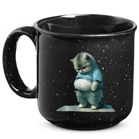 Funny Fat Cat Art Design Print 15oz Campfire Ceramic Mug