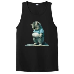 Funny Fat Cat Art Design Print PosiCharge Competitor Tank