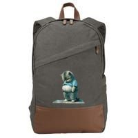 Funny Fat Cat Art Design Print Cotton Canvas Backpack