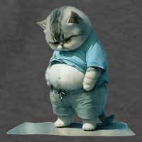 Funny Fat Cat Art Design Print Vector Backpack