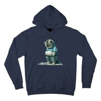 Funny Fat Cat Art Design Print Hoodie