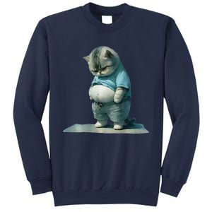 Funny Fat Cat Art Design Print Sweatshirt