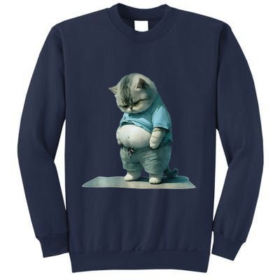 Funny Fat Cat Art Design Print Sweatshirt
