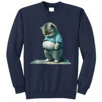 Funny Fat Cat Art Design Print Sweatshirt