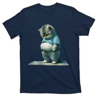 Funny Fat Cat Art Design Print T-Shirt