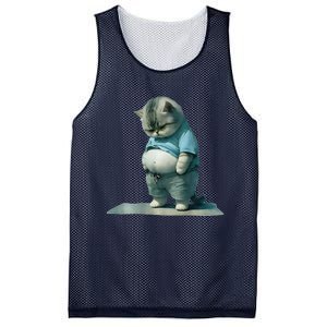 Funny Fat Cat Art Design Print Mesh Reversible Basketball Jersey Tank