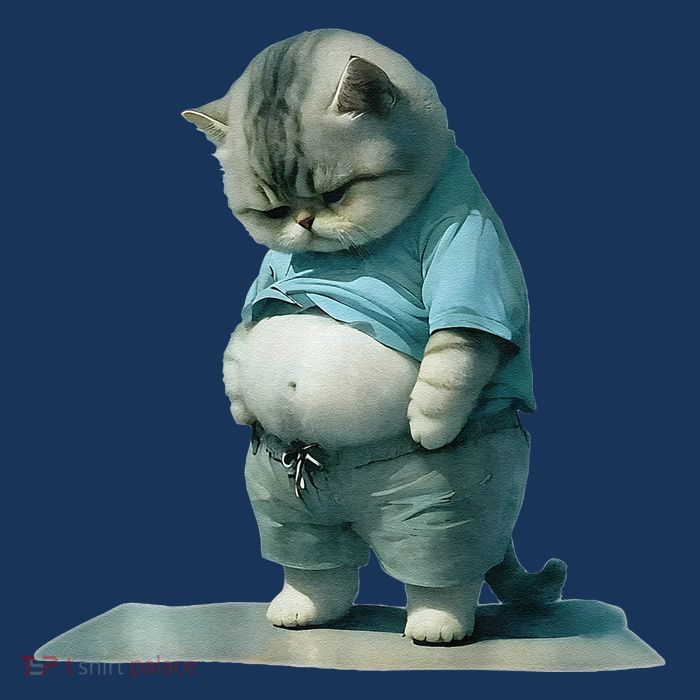 Funny Fat Cat Art Design Print Mousepad