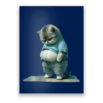 Funny Fat Cat Art Design Print Poster