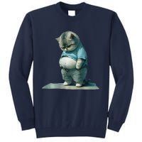 Funny Fat Cat Art Design Print Tall Sweatshirt