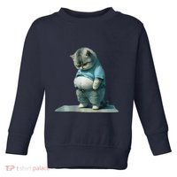 Funny Fat Cat Art Design Print Toddler Sweatshirt