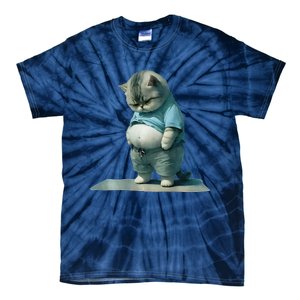 Funny Fat Cat Art Design Print Tie-Dye T-Shirt