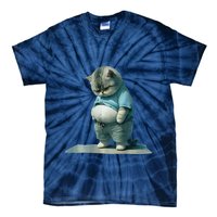 Funny Fat Cat Art Design Print Tie-Dye T-Shirt