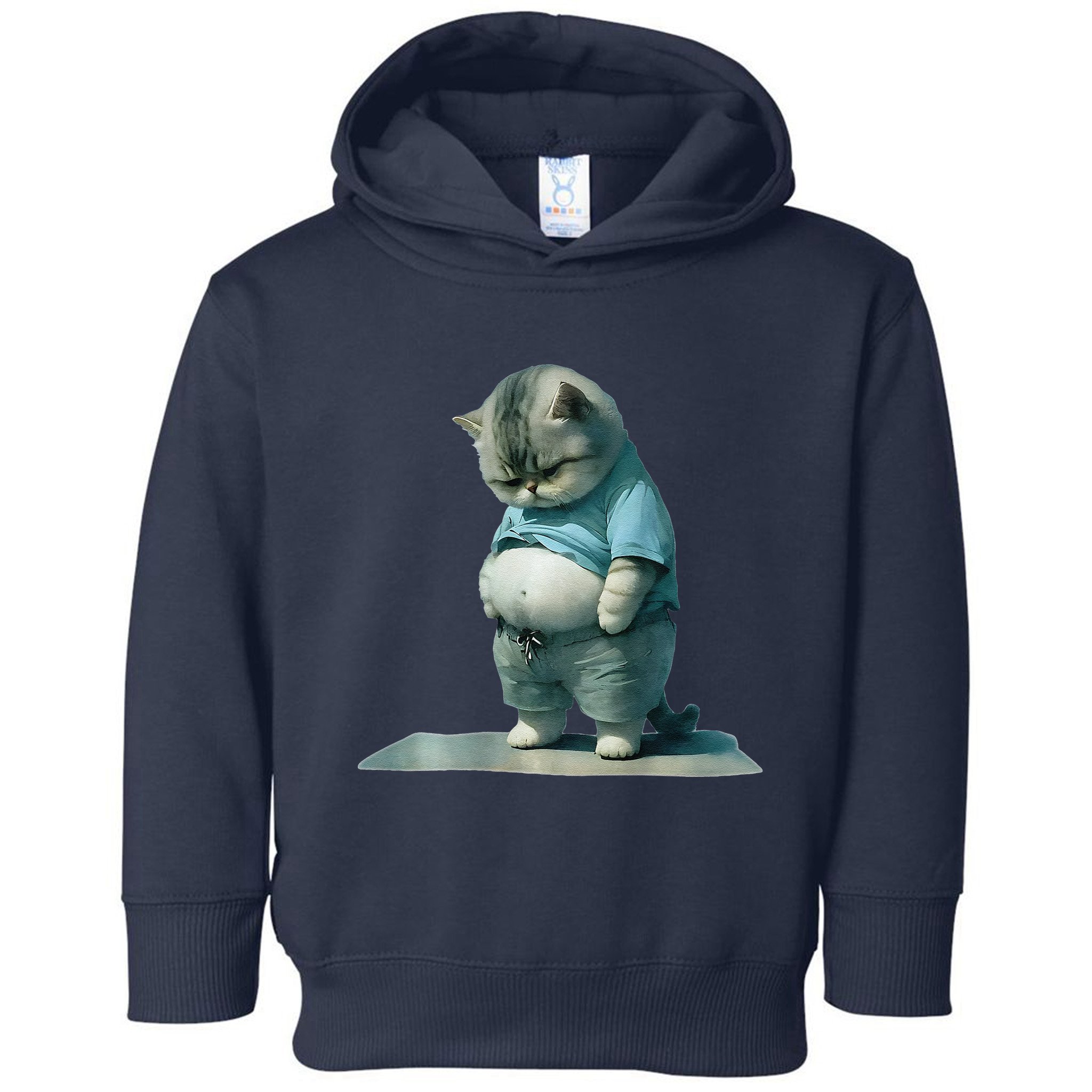 Funny Fat Cat Art Design Print Toddler Hoodie