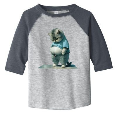 Funny Fat Cat Art Design Print Toddler Fine Jersey T-Shirt