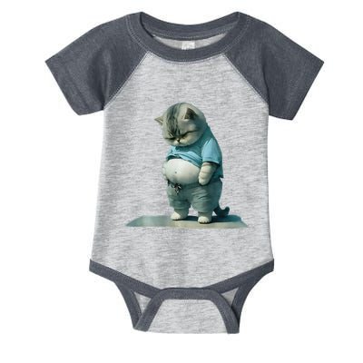 Funny Fat Cat Art Design Print Infant Baby Jersey Bodysuit