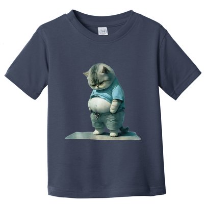 Funny Fat Cat Art Design Print Toddler T-Shirt