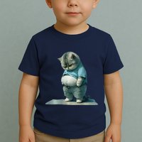 Funny Fat Cat Art Design Print Toddler T-Shirt