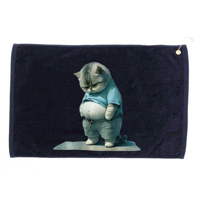 Funny Fat Cat Art Design Print Grommeted Golf Towel