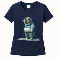 Funny Fat Cat Art Design Print Womens T-Shirt
