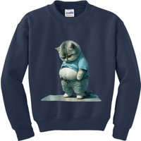 Funny Fat Cat Art Design Print Kids Sweatshirt