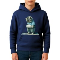 Funny Fat Cat Art Design Print Kids Hoodie