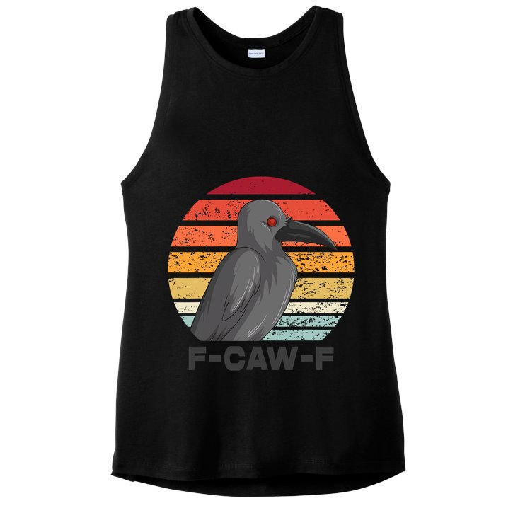 Funny F-Caw-F Crow Bird Ladies PosiCharge Tri-Blend Wicking Tank