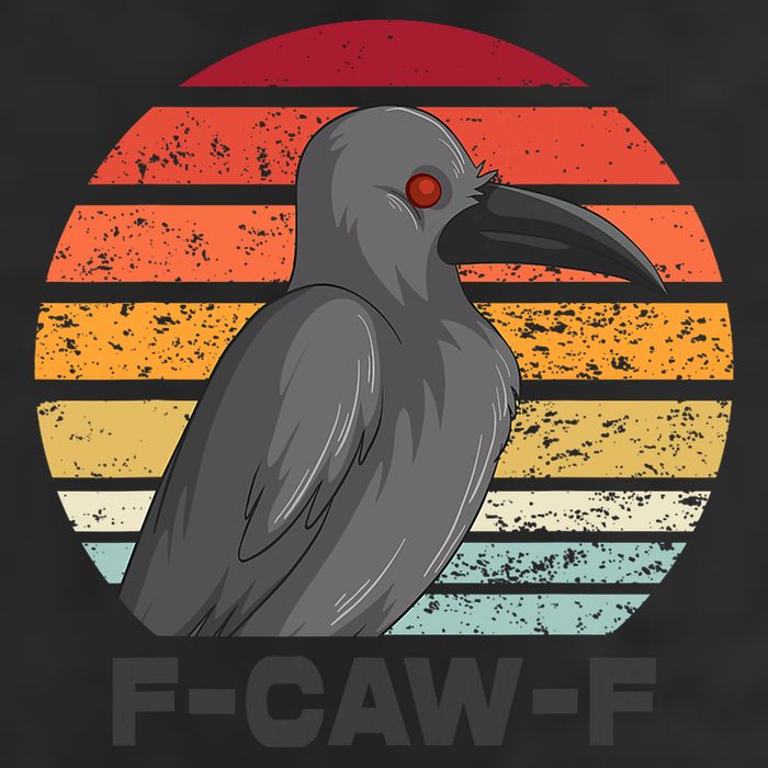 Funny F-Caw-F Crow Bird 7 Panel Mesh Trucker Snapback Hat