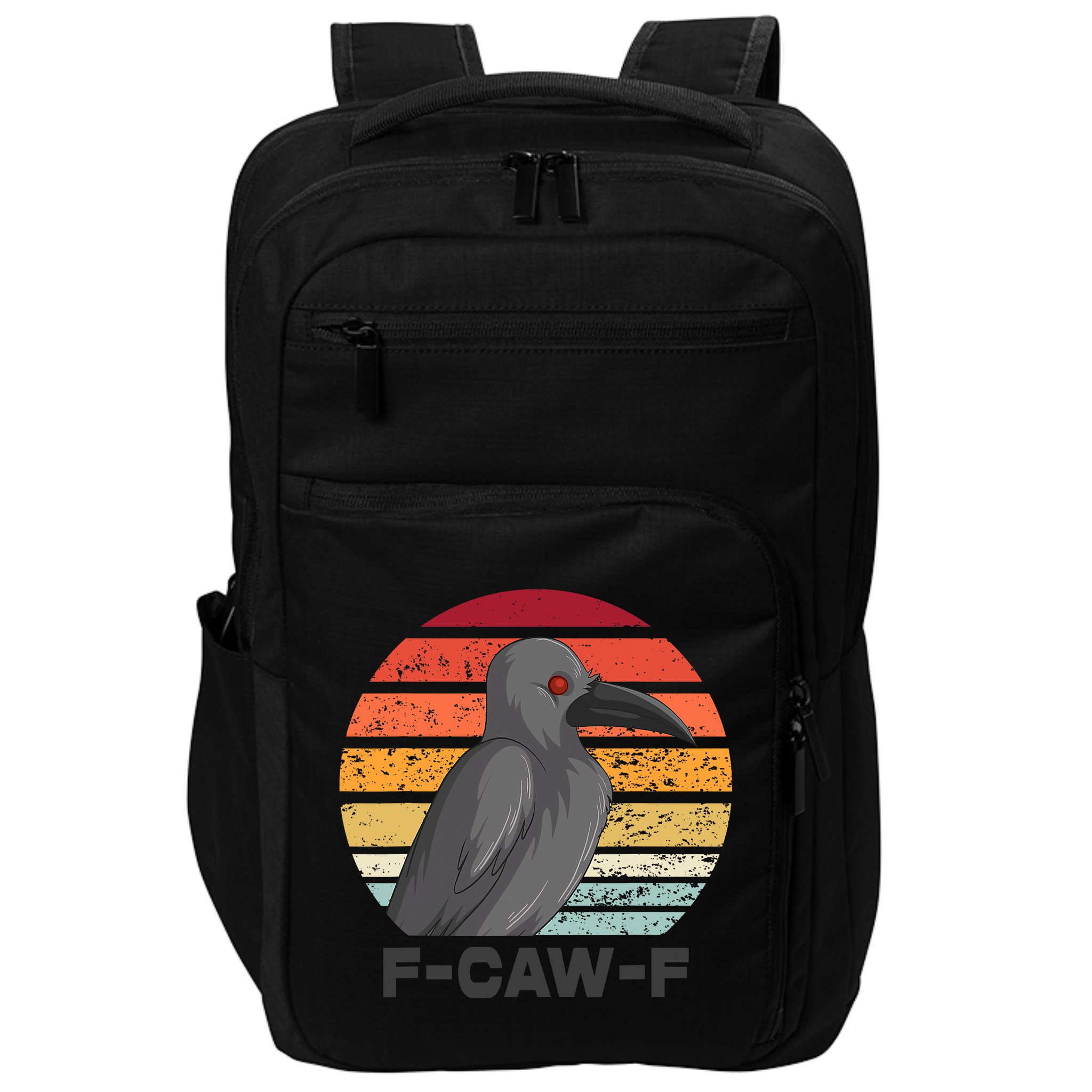 Funny F-Caw-F Crow Bird Impact Tech Backpack