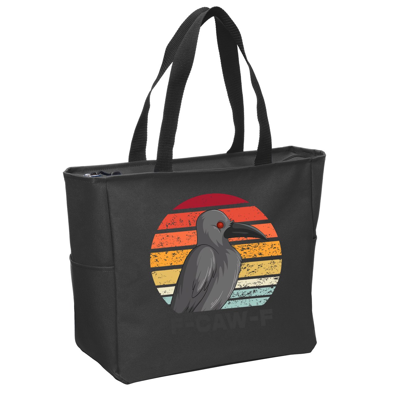 Funny F-Caw-F Crow Bird Zip Tote Bag