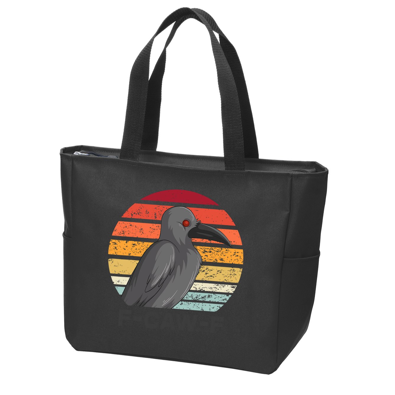 Funny F-Caw-F Crow Bird Zip Tote Bag