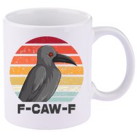 Funny F-Caw-F Crow Bird 11oz C Handle Ceramic Mug