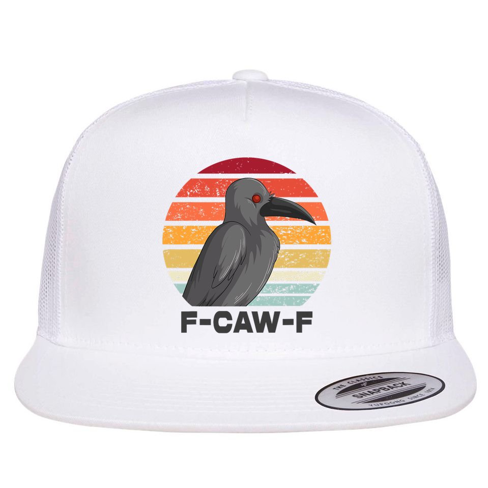 Funny F-Caw-F Crow Bird Flat Bill Trucker Hat