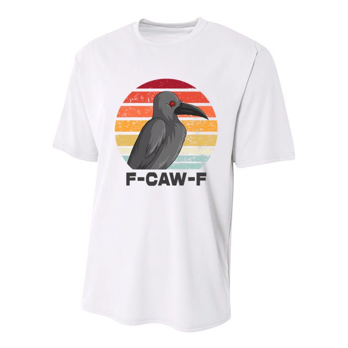 Funny F-Caw-F Crow Bird Youth Performance Sprint T-Shirt