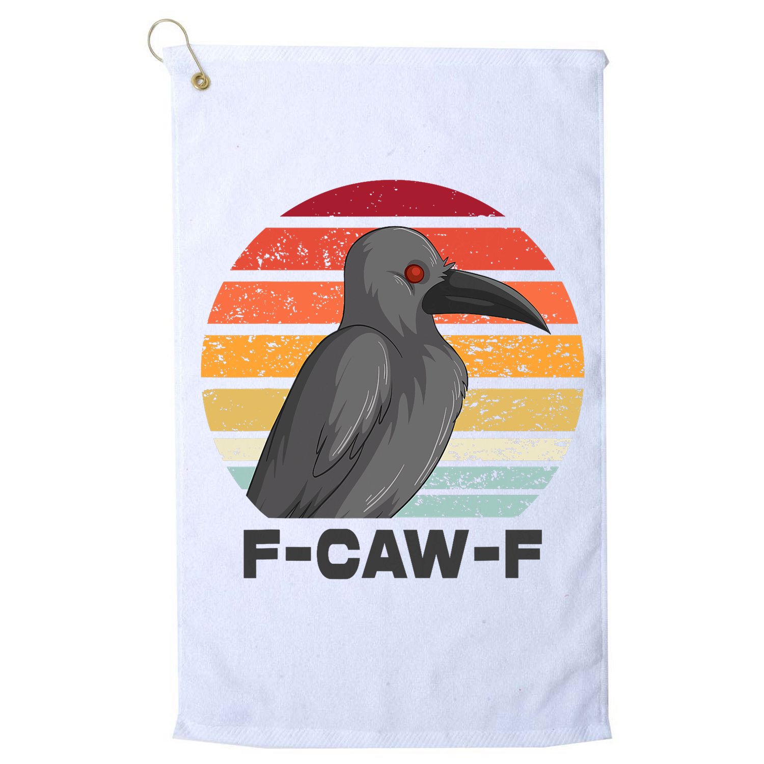 Funny F-Caw-F Crow Bird Golf Towel