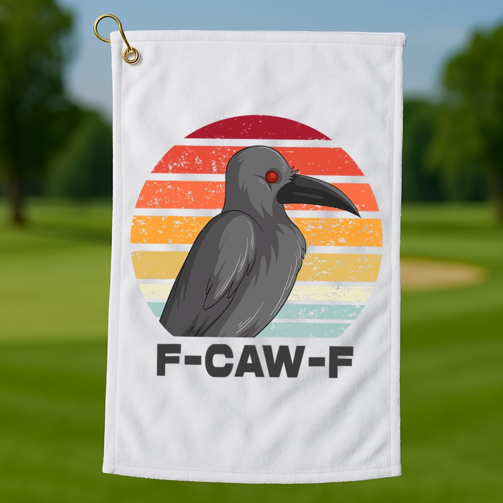 Funny F-Caw-F Crow Bird Golf Towel