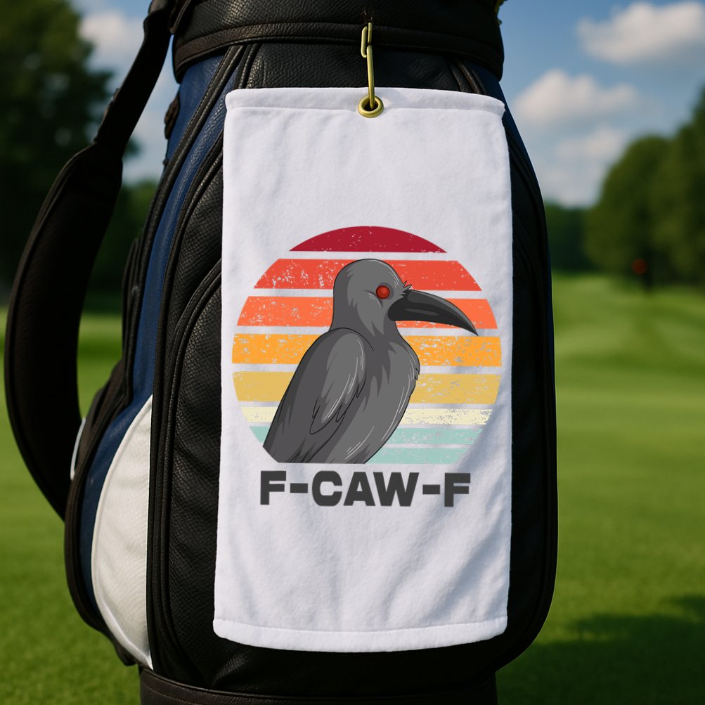 Funny F-Caw-F Crow Bird Golf Towel