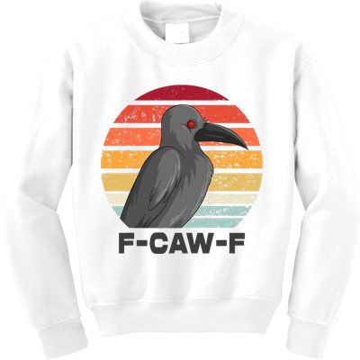 Funny F-Caw-F Crow Bird Kids Sweatshirt